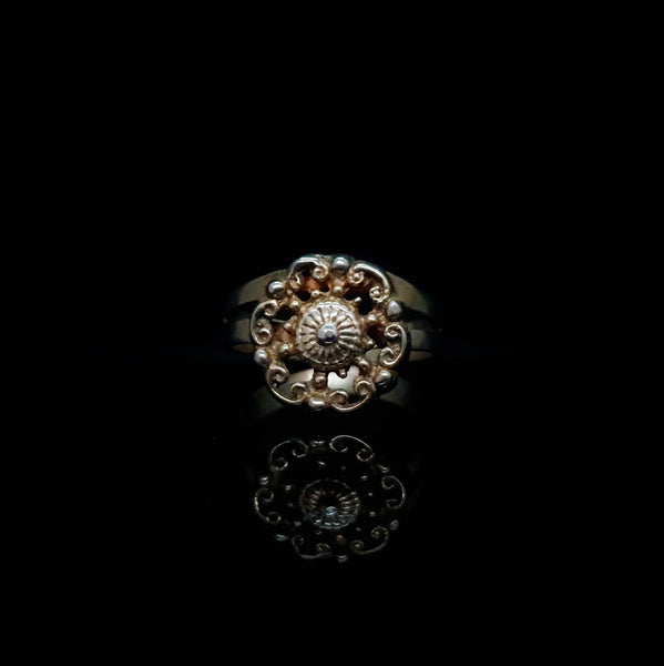 Anillo Flor Rústica