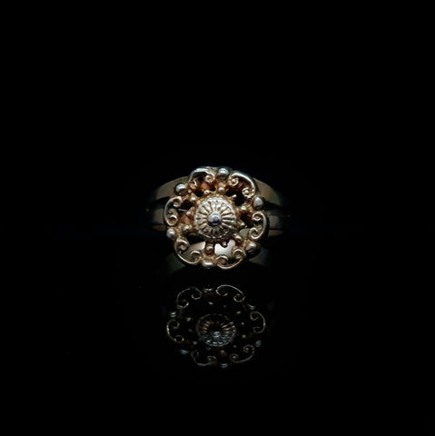 Anillo Flor Rústica