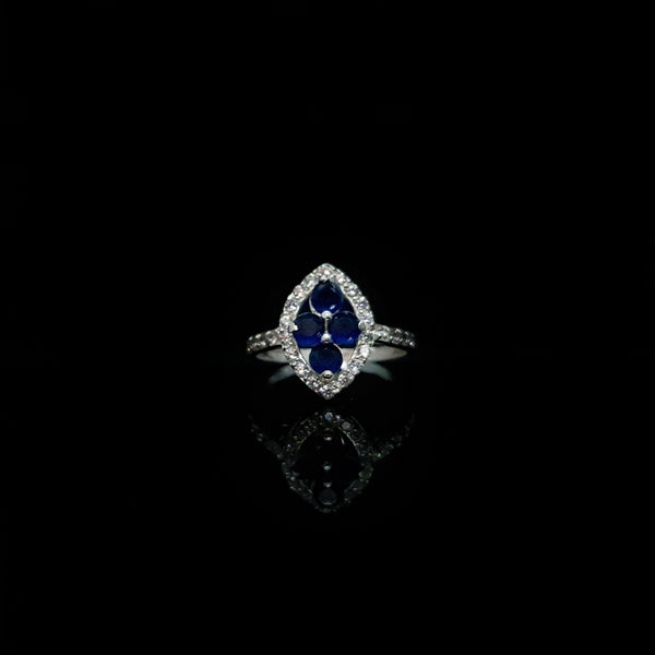 Anillo Circonias Azules