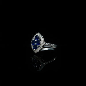 Anillo Circonias Azules