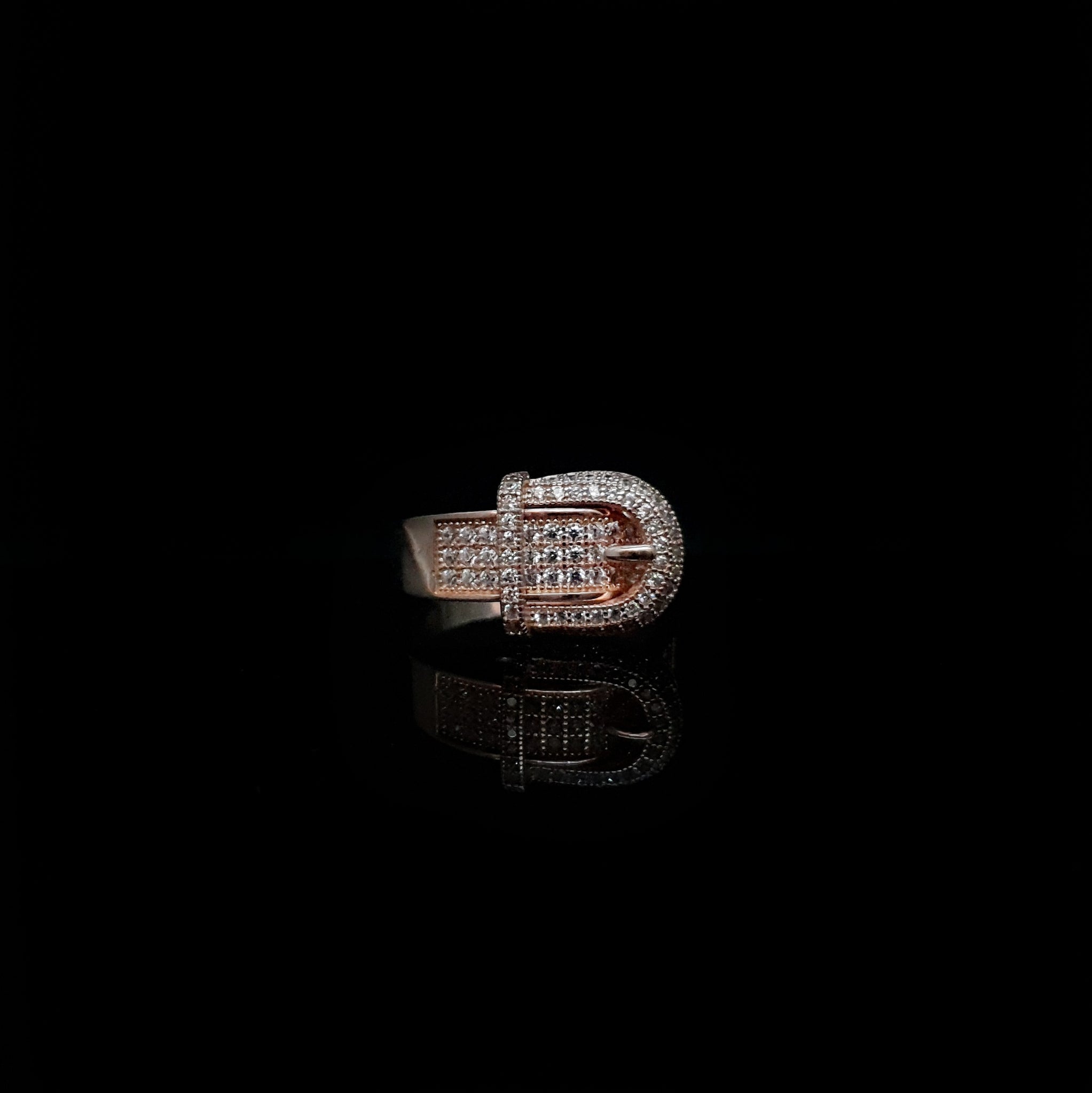 Anillo Cinturón Baño de Oro Rosa