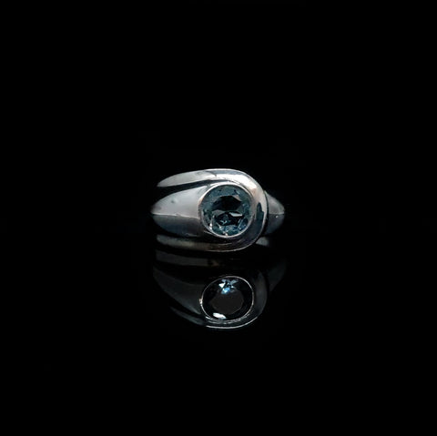 Anillo Circonia Azul Central