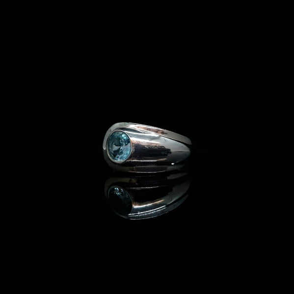 Anillo Circonia Azul Central