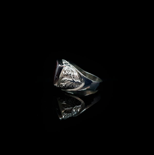 Anillo Piedra Natural y Rosas