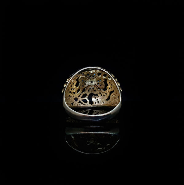 Anillo Dorado y Azul