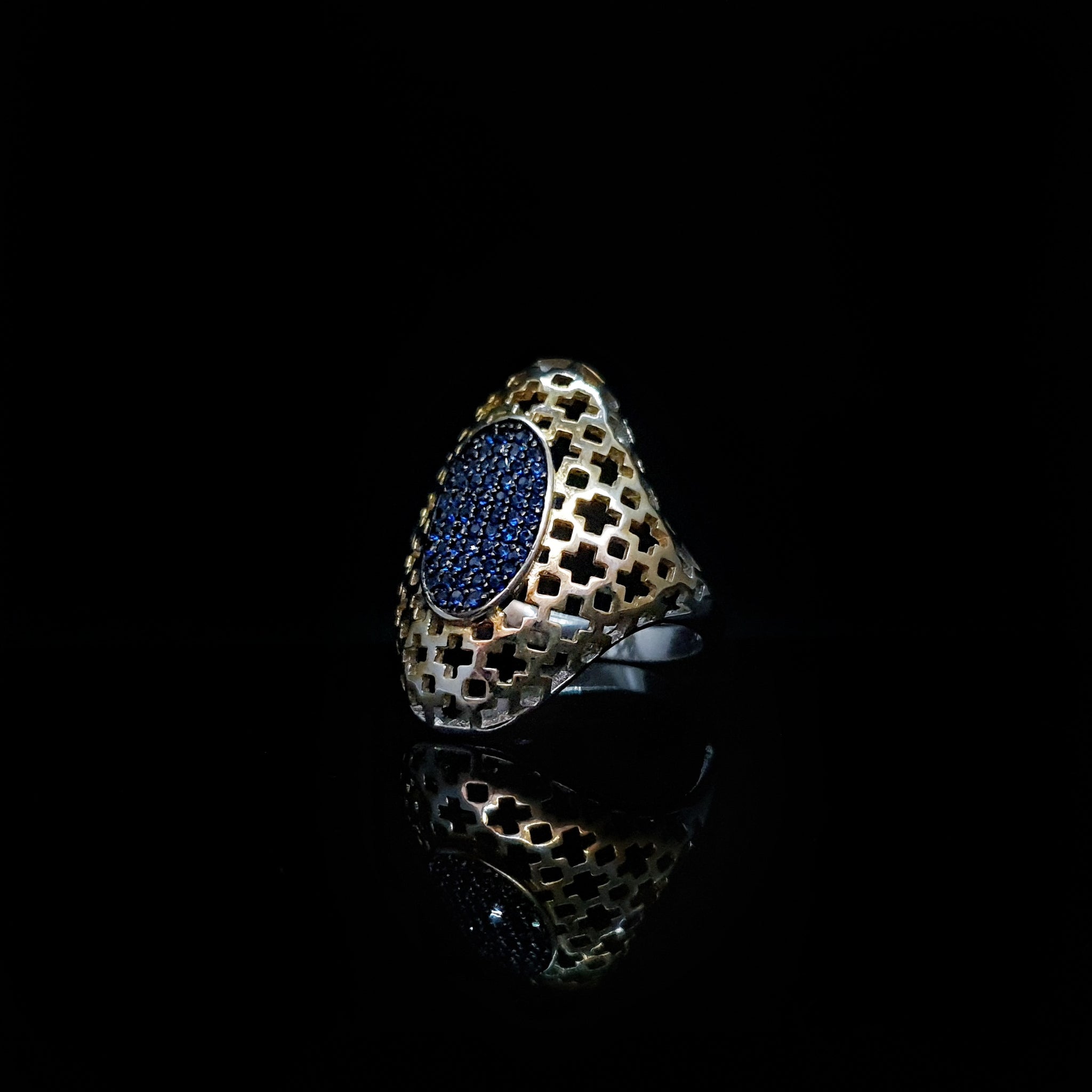 Anillo Dorado y Azul